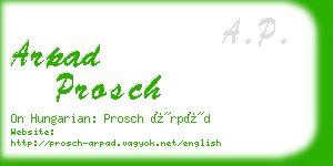 arpad prosch business card